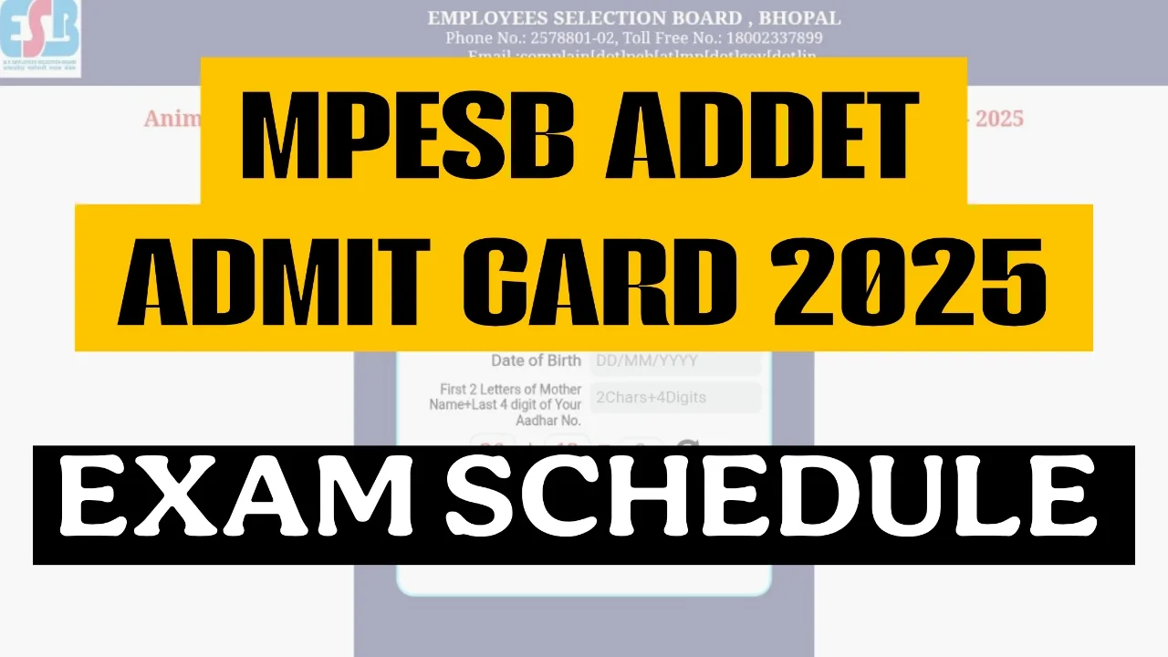 MPESB ADDET Admit Card 2025